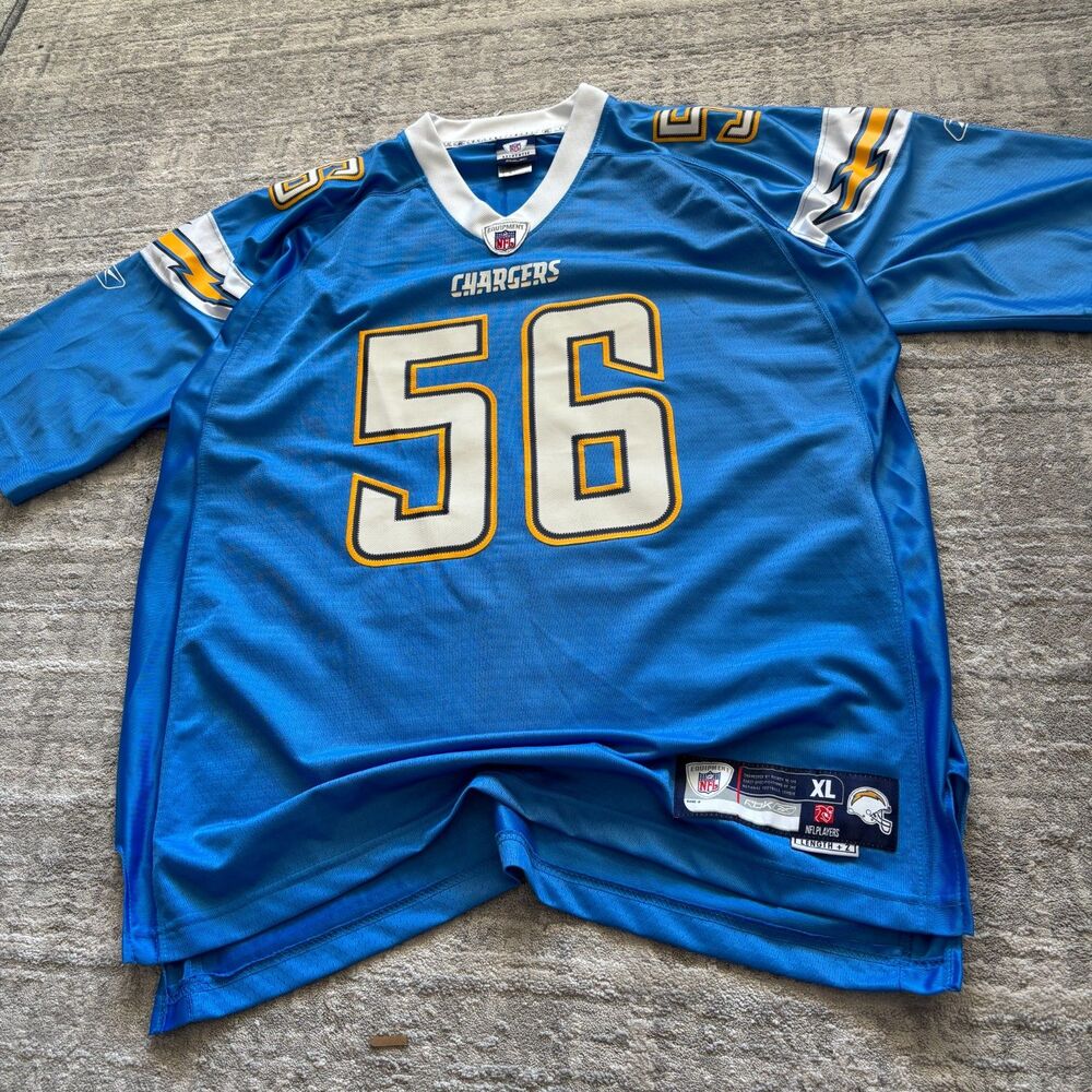 Reebok San Diego Chargers Shawne Merriman #56 Stitched Jersey Mens XL Blue +2